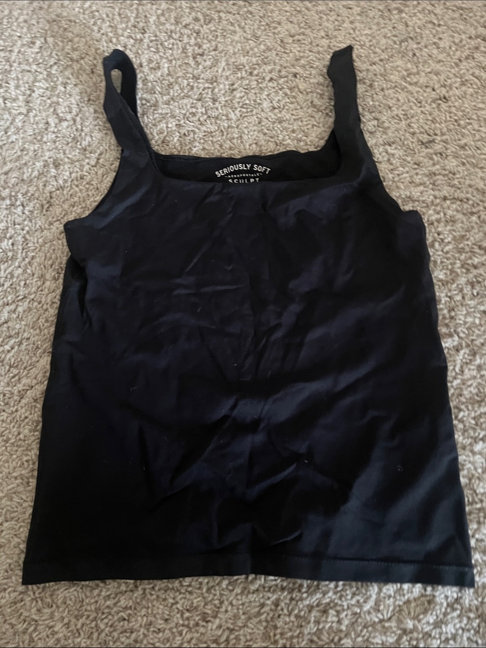 Aeropostale seriously Soft sculpt Black Tank Top - Square Neck